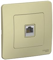 Розетка компьютерная с рамкой Systeme Electric Blanca 1-м. RJ45 5e бежевый картинка